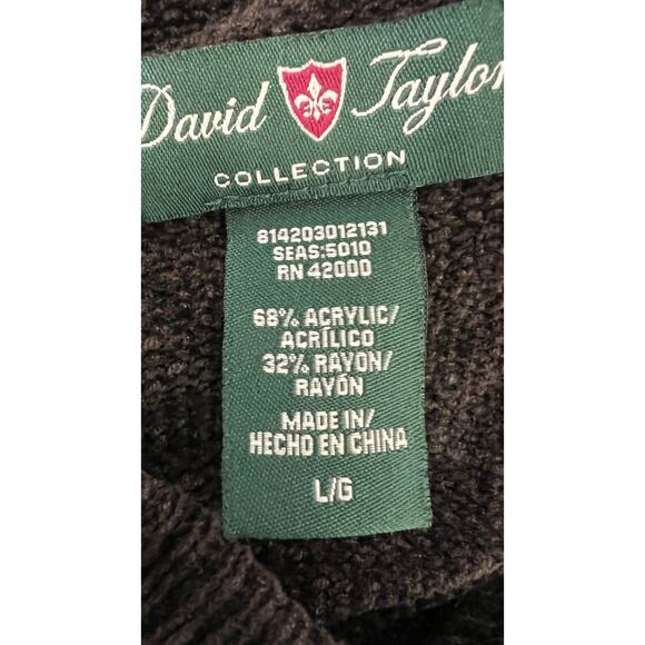 🧶 David Taylor Collection L Chenille Stripe Sweater Retro 90s Fall Knit - Picture 4 of 4